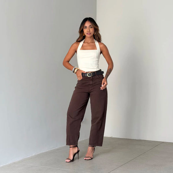 Calça jeans marrom